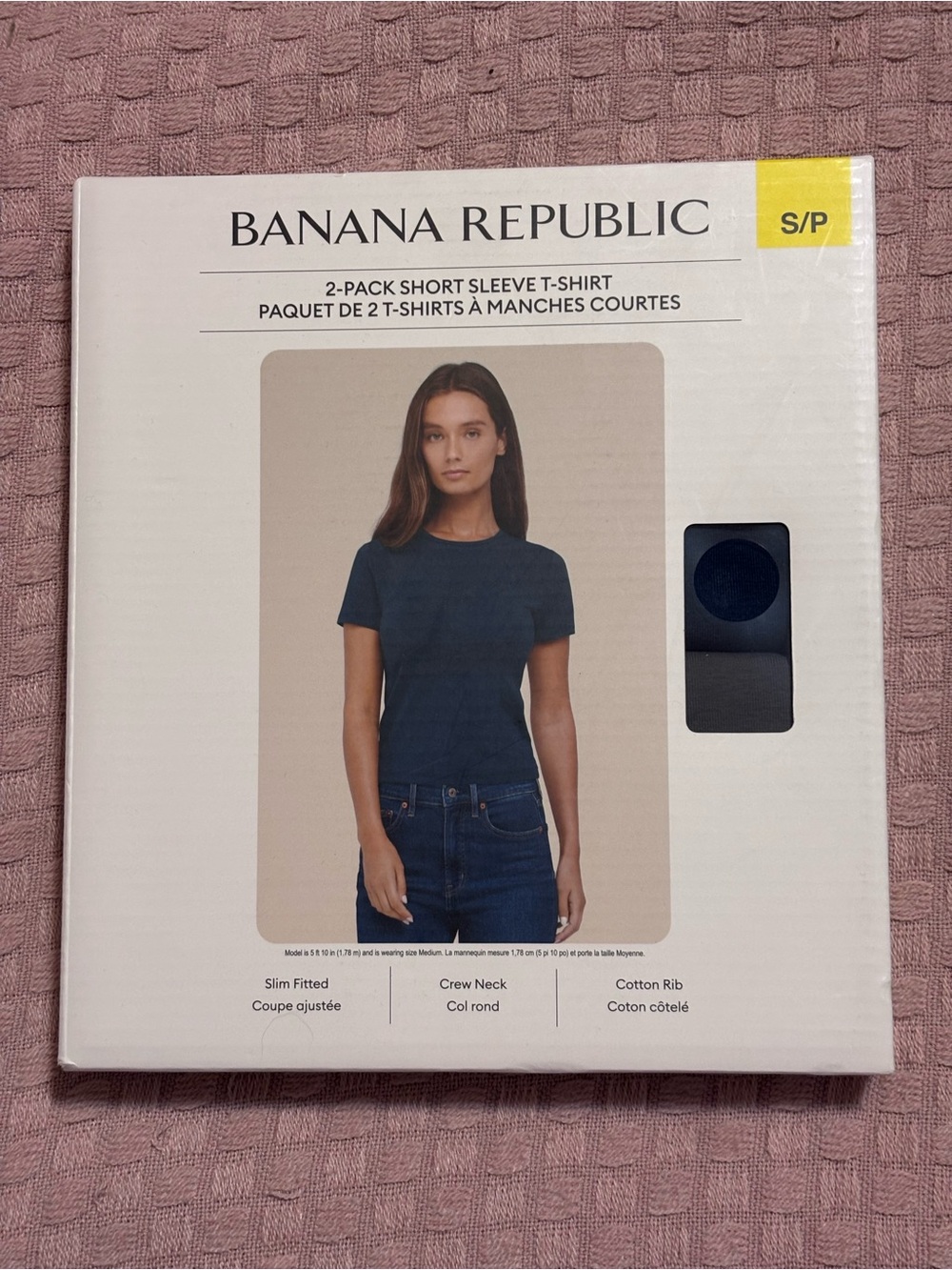 Banana Republic Women's Short Sleeve Crew Neck Tee 2 Pack Navy & Grey NWT
